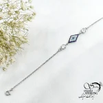 دستبند نقره چشم نظر لوزی کد 21216