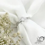 انگشتر نقره تک نگین طرح طلا کد 21225