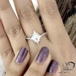 انگشتر نقره جواهری طرح لوزی با عیار925 کد 21228 - Image 2