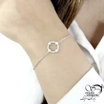 دستبند نقره حلقه قلبی با عیار925 کد 21269 - Image 2