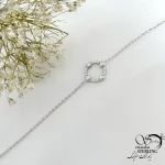 دستبند نقره حلقه قلبی با عیار925 کد 21269
