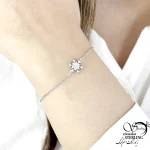 دستبند نقره طرح برف با نقره ایتالیا کد 21272 - Image 2