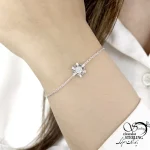 دستبند نقره طرح گل با نقره 925 عیار کد 21273 - Image 2
