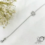دستبند نقره طرح گل با نقره 925 عیار کد 21273