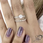 حلقه پشت حلقه نقره طرح قلبی عیار925 کد 21284 - Image 2