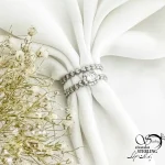حلقه پشت حلقه نقره طرح قلبی عیار925 کد 21284