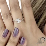 انگشتر نقره 925 عیار طرح برگ دولاین کد 21296 - Image 2