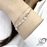 دستبند نقره دولاین گوی متحرک با عیار925 کد 21323 - Image 2