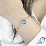 دستبند چشم نظر نقره ایتالیایی کد 21326 - Image 2