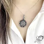 پلاک نقره 925 عیار (زمرد،یاقوت سرخ و کبود) کد 21336 - Image 2