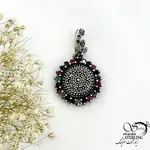 پلاک نقره 925 عیار (زمرد،یاقوت سرخ و کبود) کد 21336