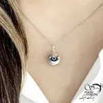 گردنبند نقره آینه ای چشم نظر کد 21337 - تصویر 2