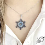 گردنبند نقره چشم نظر طرح گوله برف کد 21343 - تصویر 2