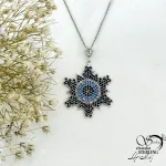 گردنبند نقره چشم نظر طرح گوله برف کد 21343