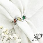 انگشتر جواهری نگین رنگی کد 15600