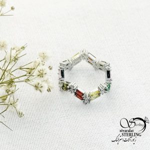 انگشتر جواهری نگین رنگی کد 15600