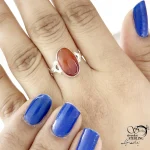 انگشتر نقره 925 عیار سنگ عقیق قرمز کد 20989 - Image 2