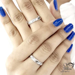 حلقه ست نقره طرح هاشور با عیار 925 کد 20992