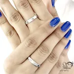 حلقه ست نقره طرح خطی با نقره ایتالیا کد 20996