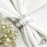حلقه ست نقره طرح خطی با نقره ایتالیا کد 20996