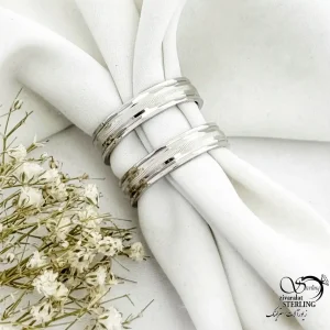 حلقه ست آینه ای نقره بدون نگین کد 20998