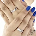 حلقه ست نقره طرح لوزی با عیار 925 کد 21001