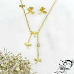 نیمست استیل آویز شاپرک طرح طلا کد 21053