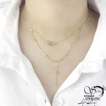 گردنبند دو لاین گوی دار با آویز ضربان قلب استیل کد 21056 - Image 2