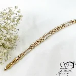 دستبند ژوپینگ زنانه مجلسی مستطیلی نگین دار کد 21085