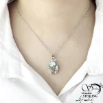 گردنبند زنانه با سنگ فیروزه نیشابوری کد 21091 - Image 2