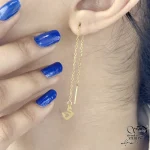 گوشواره بخیه ای طرح قو برند استیل کد 21116 - Image 2