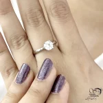 انگشتر نقره سولیتر (تک نگین) عیار925 کد 21310