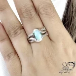 انگشتر نقره سنگ فیروزه نیشابور کد 21360 - Image 2