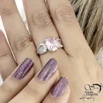 انگشتر نقره 925 عیار سنگ رز کوارتز کد 21364 - تصویر 2