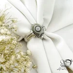 انگشتر مردانه سنگ باباقوری نقره 925 ایتالیایی کد 21389