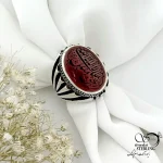 انگشتر نقره سنگ عقیق ذکر دار کد 21449