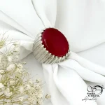 انگشتر دست ساز نقره با سنگ عقیق(یا فاطمه الزهرا) کد 21450