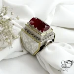 انگشتر نقره درشت با عیار925 سنگ یاقوت سرخ کد 21453