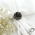 انگشتر نقره زنانه سنگ اونیکس جواهری 925عیار کد 21459