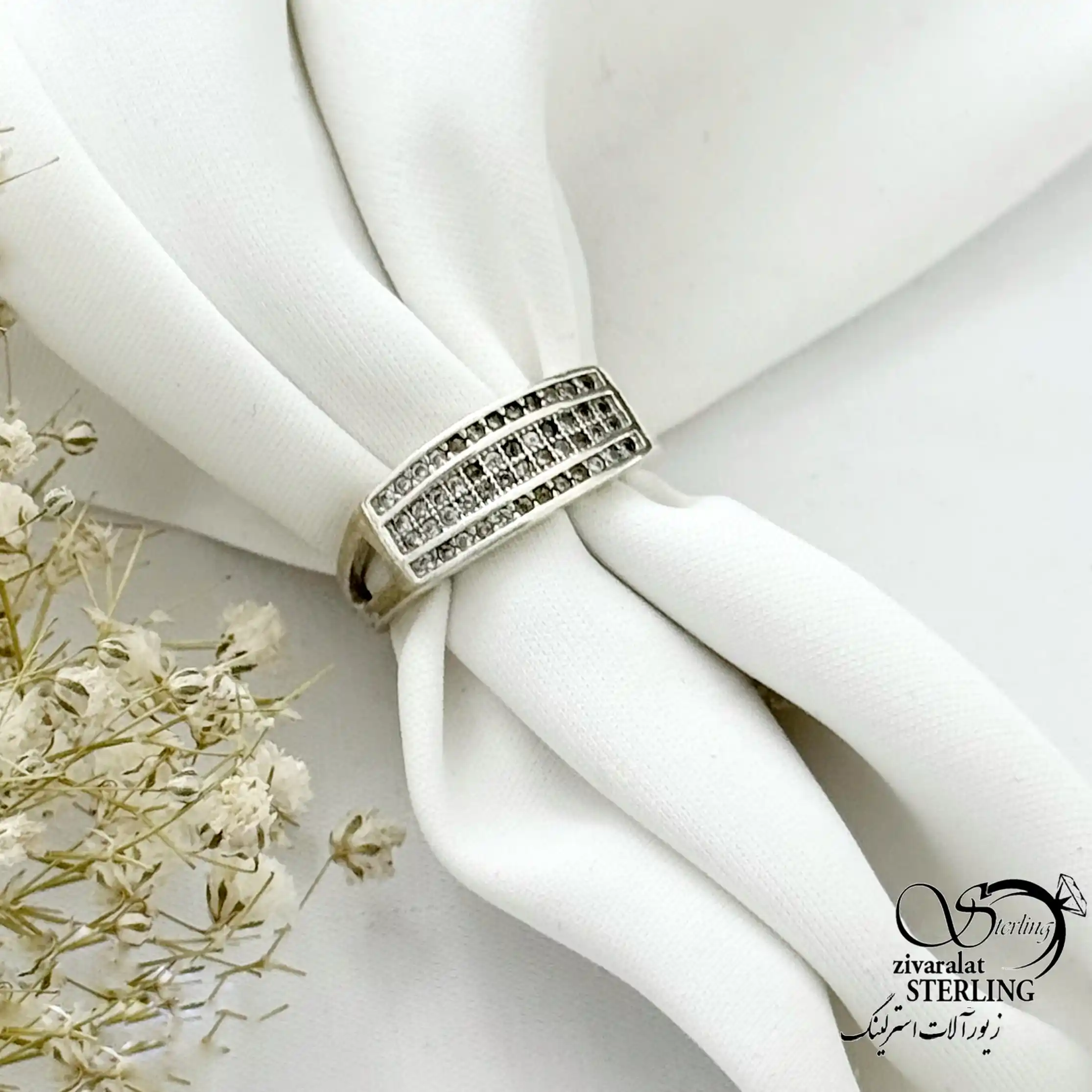 21471-n-4890.webp حلقه نقره 925 زنانه طرح کلاسیک نگین دار کد 21471 - Image 1