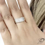 حلقه (انگشتر) زنانه موج دار نقره عیار 925 کد 21472 - Image 2