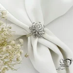 انگشتر نقره طرح گل جواهری عیار 925 کد 21482