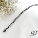 دستبند نقره عیار925 سیاه قلم طرح دایره کد 21487