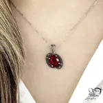 گردنبند یاقوت سرخ سیاه قلم نقره 925 کد 21500 - تصویر 2