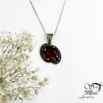 گردنبند یاقوت سرخ سیاه قلم نقره 925 کد 21500