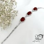 دستبند زنانه با سنگ عقیق نقره ساخت ایتالیا کد 21514