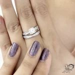 حلقه پشت حلقه جواهری نقره 925 ایتالیایی کد 21518 - Image 2