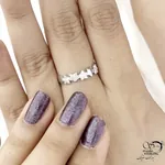 انگشتر نقره زنانه طرح ستاره و گل نگین دار کد 21522 - Image 2