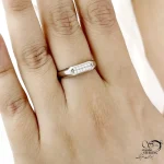 حلقه نقره زنانه دو ردیف نگین 925عیار کد 21524 - Image 2