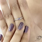 انگشتر نقره قلب با نگین بنفش عیار 925 کد 21526 - Image 2